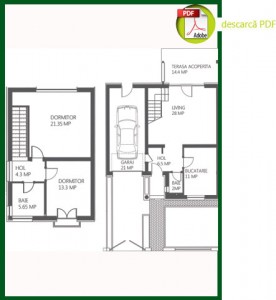 Plan casa cu 3 camere