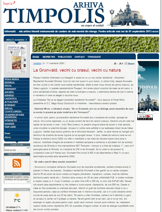 articol ansamblul rezidential grunwald timpolis